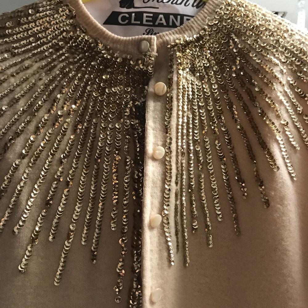 Vintage Sweater with Gold Sequence. 38